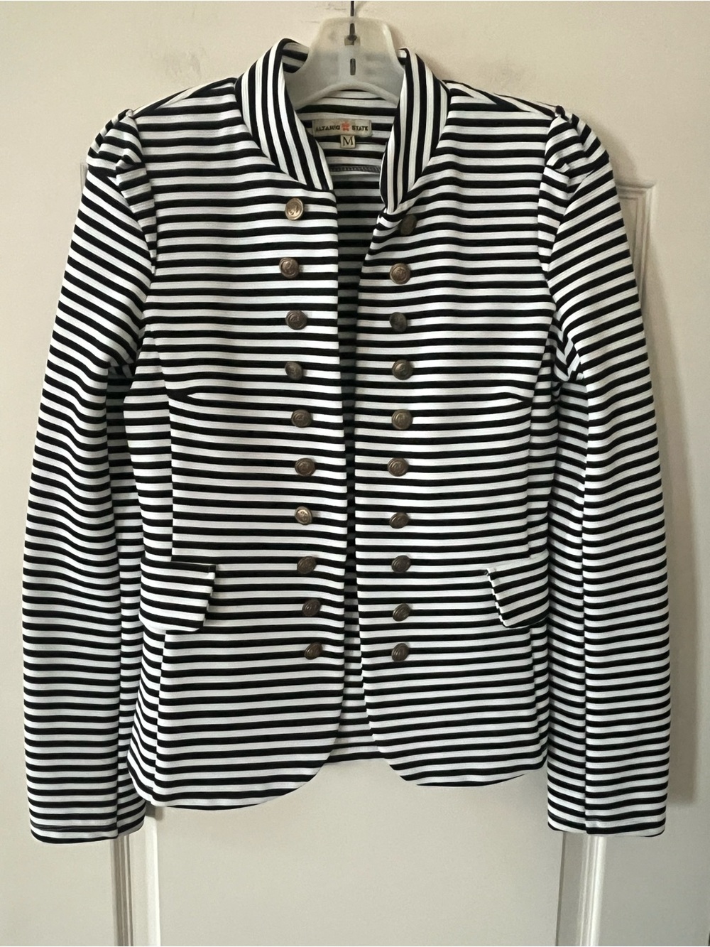 Altar’d State Black & White Striped cotton/Rayon mix Vintage Jacket Size Medium - Picture 1 of 14